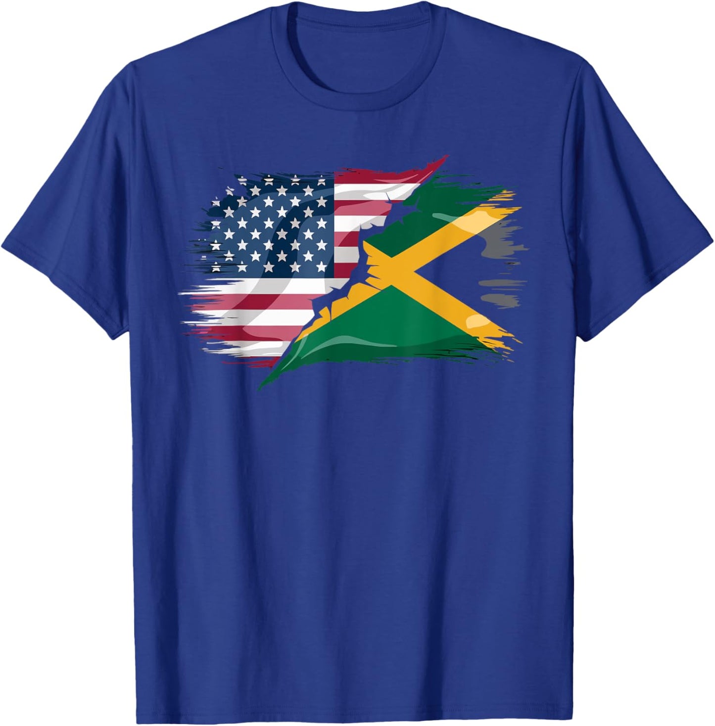 Half American Half Jamaican USA Flag Jamaica America T-Shirt - T-Shirt | Royal