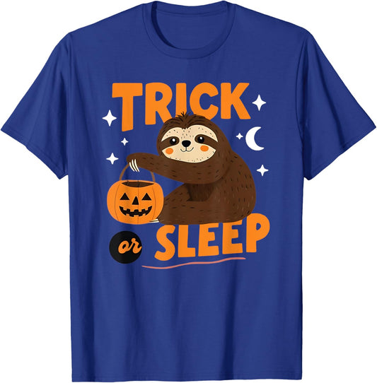 Trick or Sleep Halloween Sloth T-Shirt - T-Shirt | Royal