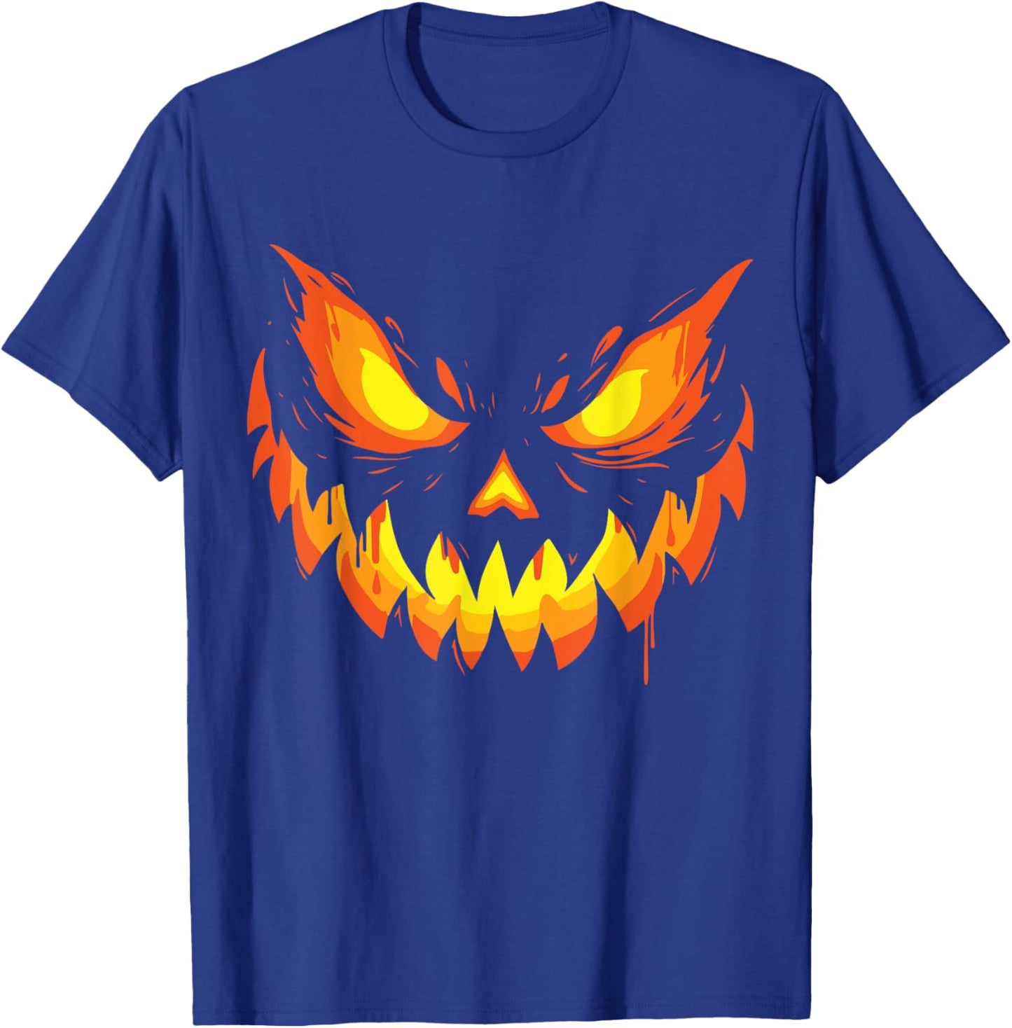 Jack O Lantern Scary Carved Pumpkin Face Halloween Boys T-Shirt - T-Shirt | Royal