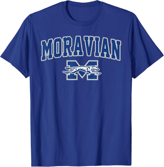 Moravian University Arch Vintage Sports Design Men Women T-Shirt - T-Shirt | Royal