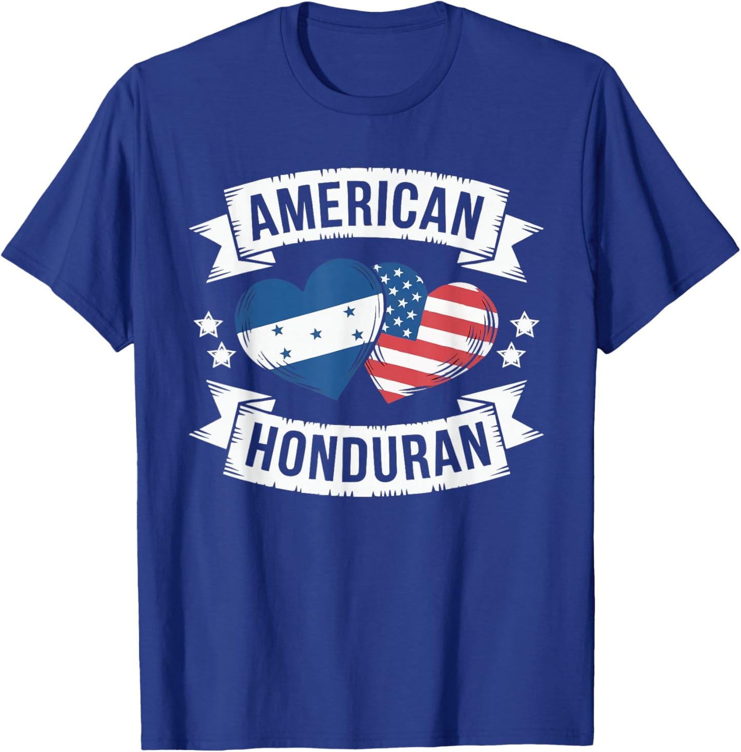 Half American Half Honduran USA Flag Honduras America T-Shirt - T-Shirt | Royal