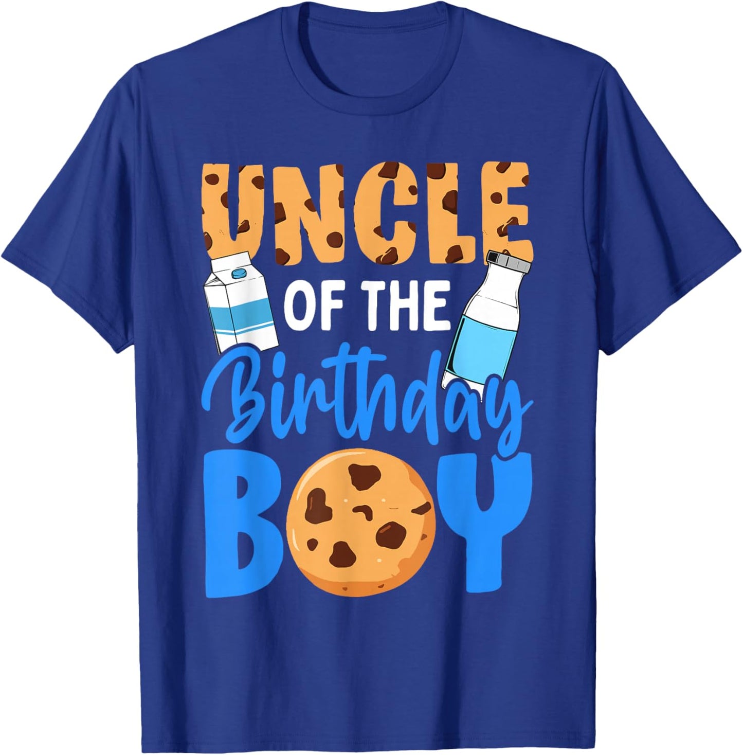 Uncle of the birthday boy Milk and Cookies 1st birthday T-Shirt - T-Shirt | Royal