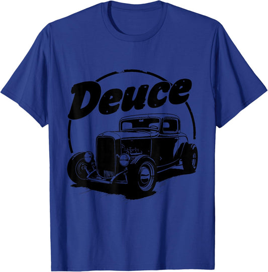 Deuce Hot Rod Retro Classic Car Graphic Classic Deuce Coupe T-Shirt - T-Shirt | Royal