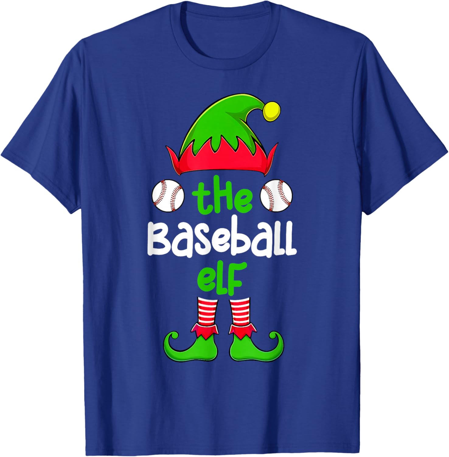 I'm The Baseball Elf Christmas Family Matching Pajama Xmas T-Shirt - T-Shirt | Royal