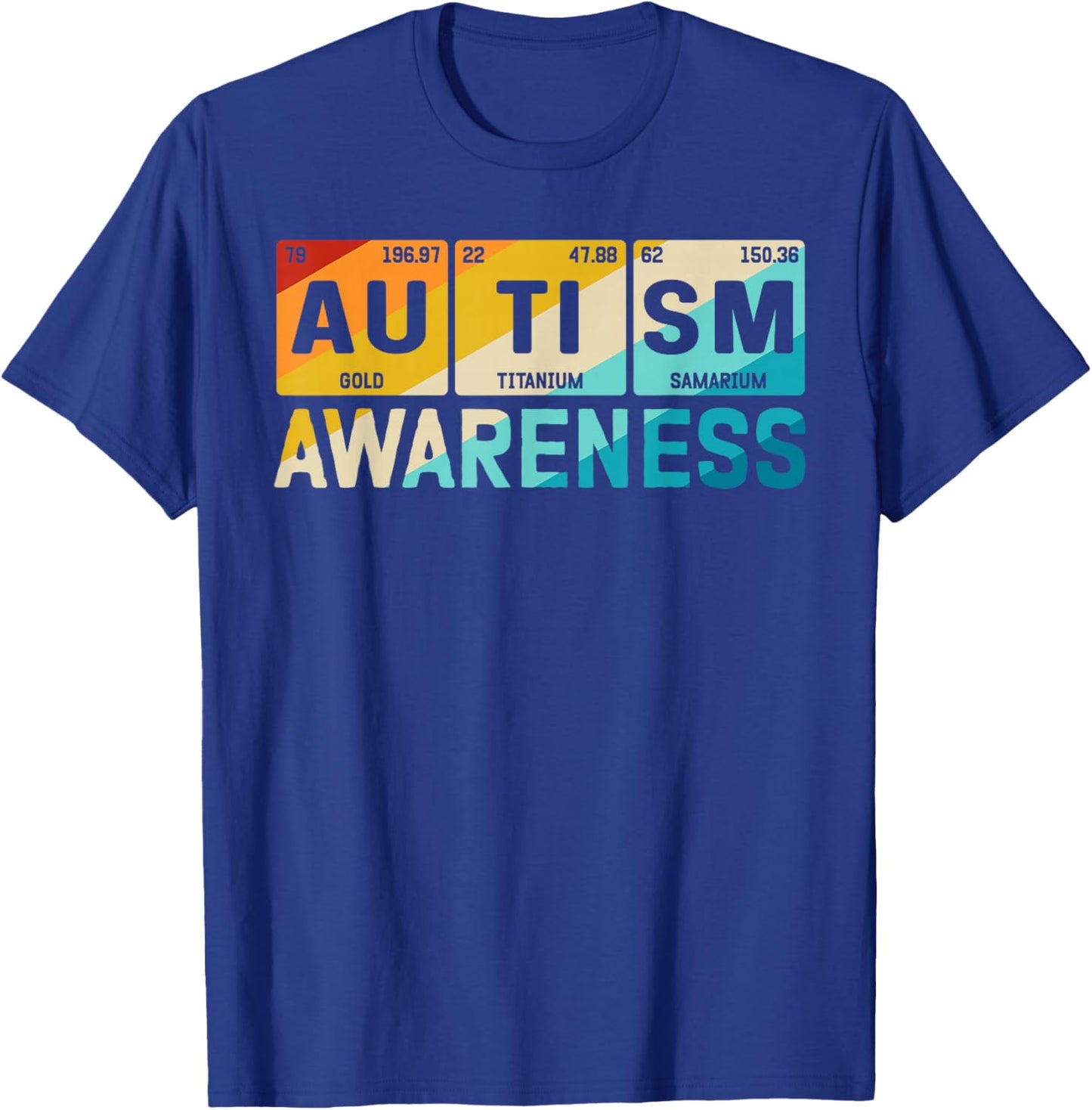 Autism Awareness Elements Periodic Table ASD T-Shirt - T-Shirt | Royal