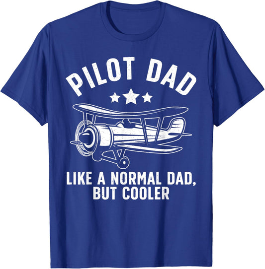 Funny Pilot Dad Art Father Aviation Airplane Pilot T-Shirt - T-Shirt | Royal