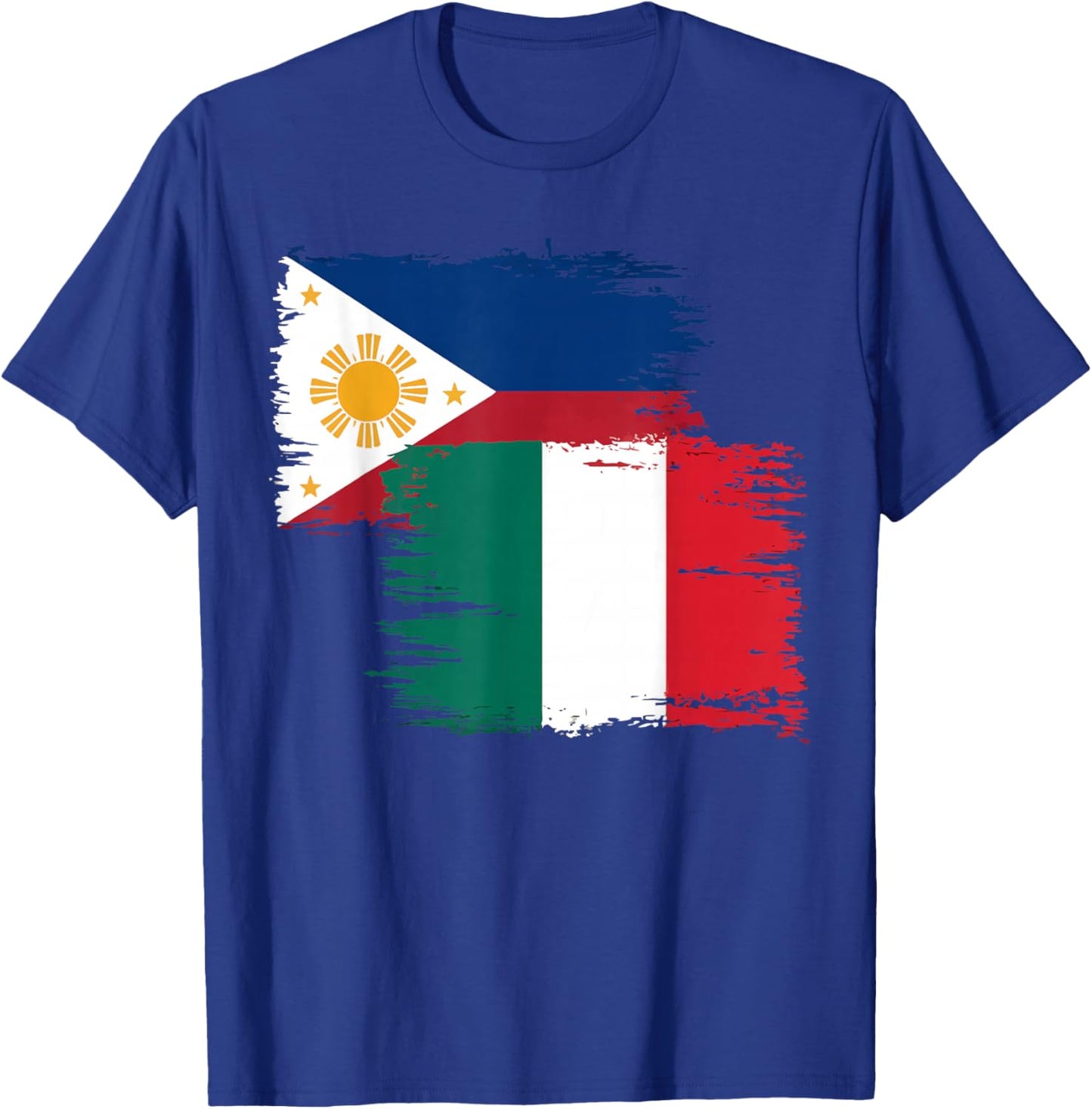Half Filipino Half Italian Flag Italy Philippines T-Shirt - T-Shirt | Royal