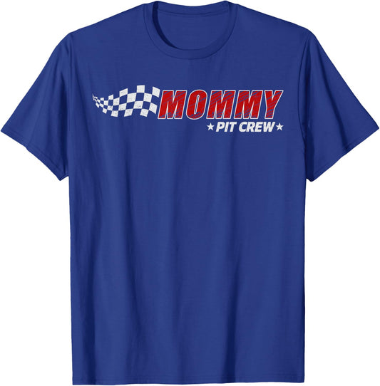 Mommy Pit Crew Race Car Birthday Family Matching Pit Crew T-Shirt - T-Shirt | Royal
