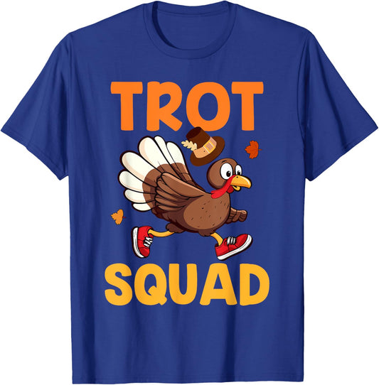 Turkey Trot Squad Funny Thanksgiving Run Family Matching T-Shirt - T-Shirt | Royal