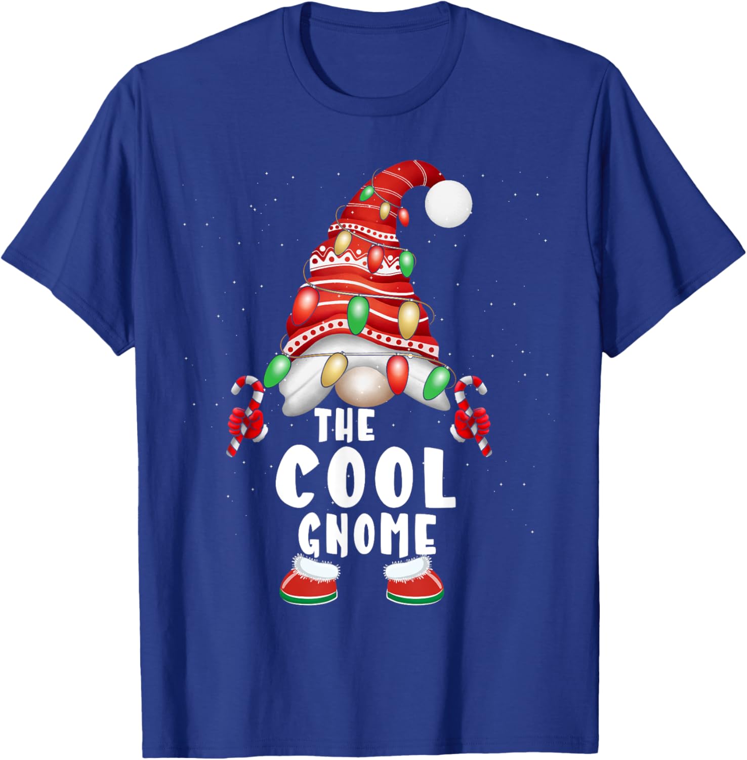 Cool Gnome Buffalo Plaid Matching Family Christmas T-Shirt - T-Shirt | Royal