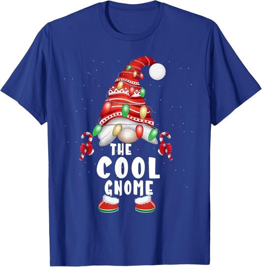 Cool Gnome Buffalo Plaid Matching Family Christmas T-Shirt - T-Shirt | Royal