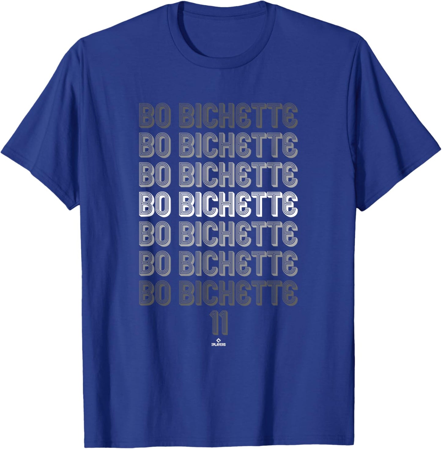 Retro Repeating Text Bo Bichette Toronto Baseball MLBPA T-Shirt - T-Shirt | Royal