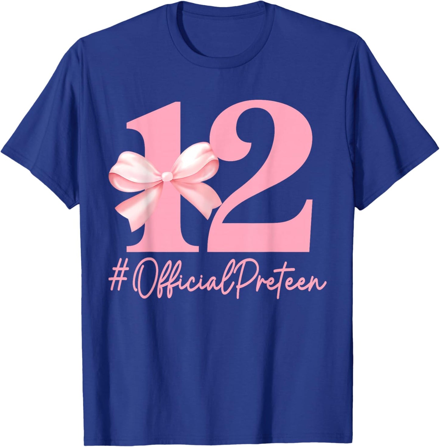 Birthday Girl Pink Coquette Bow 12 Year Old Aesthetic Girly T-Shirt - T-Shirt | Royal