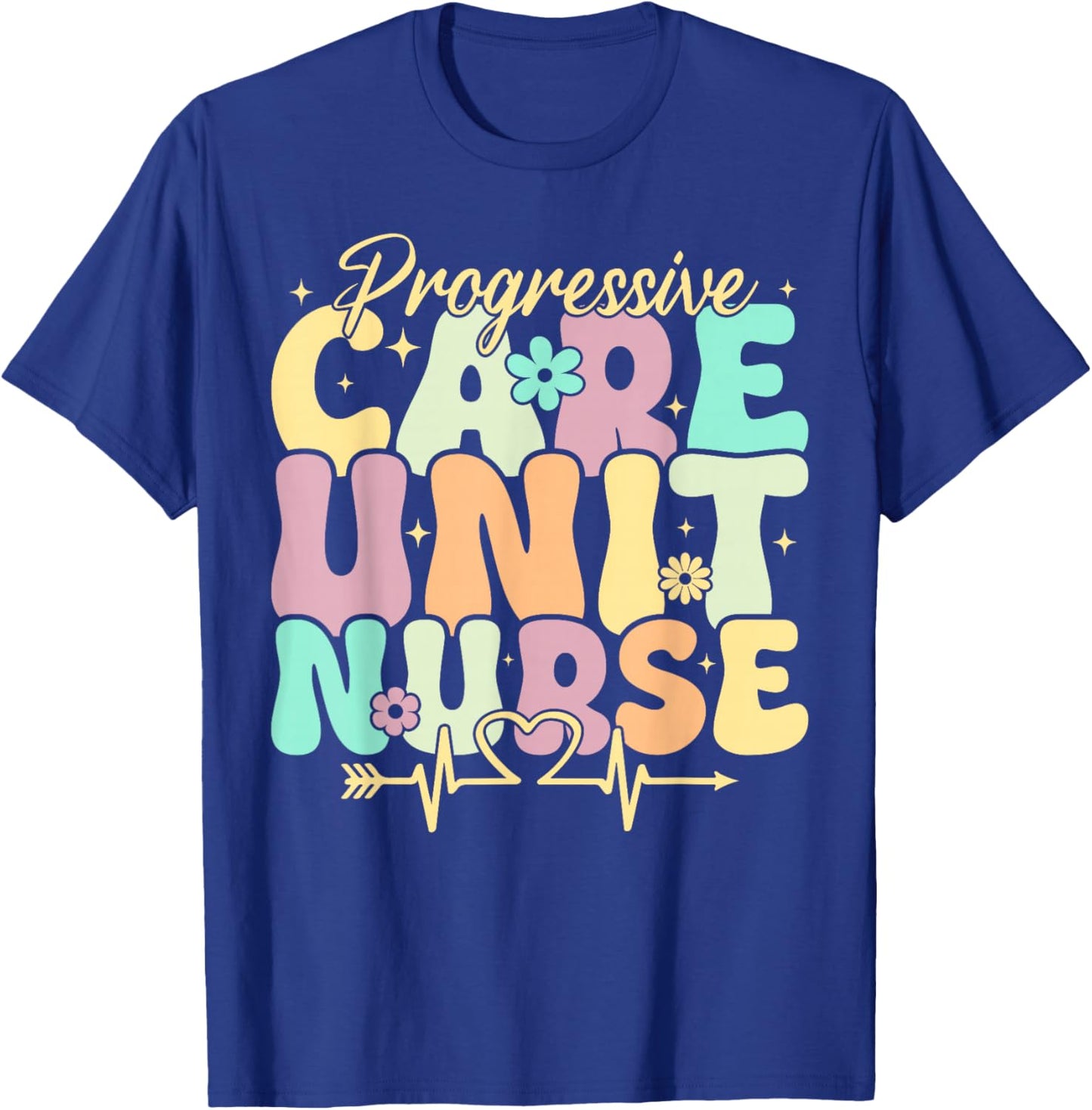 Progressive Care Unit Nurse PCU Nursing Appreciation Groovy T-Shirt - T-Shirt | Royal