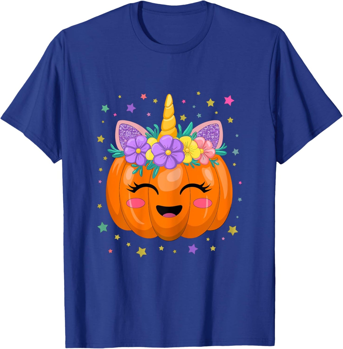 Unicorn Pumpkin Girl Halloween Costume T-Shirt - T-Shirt | Royal