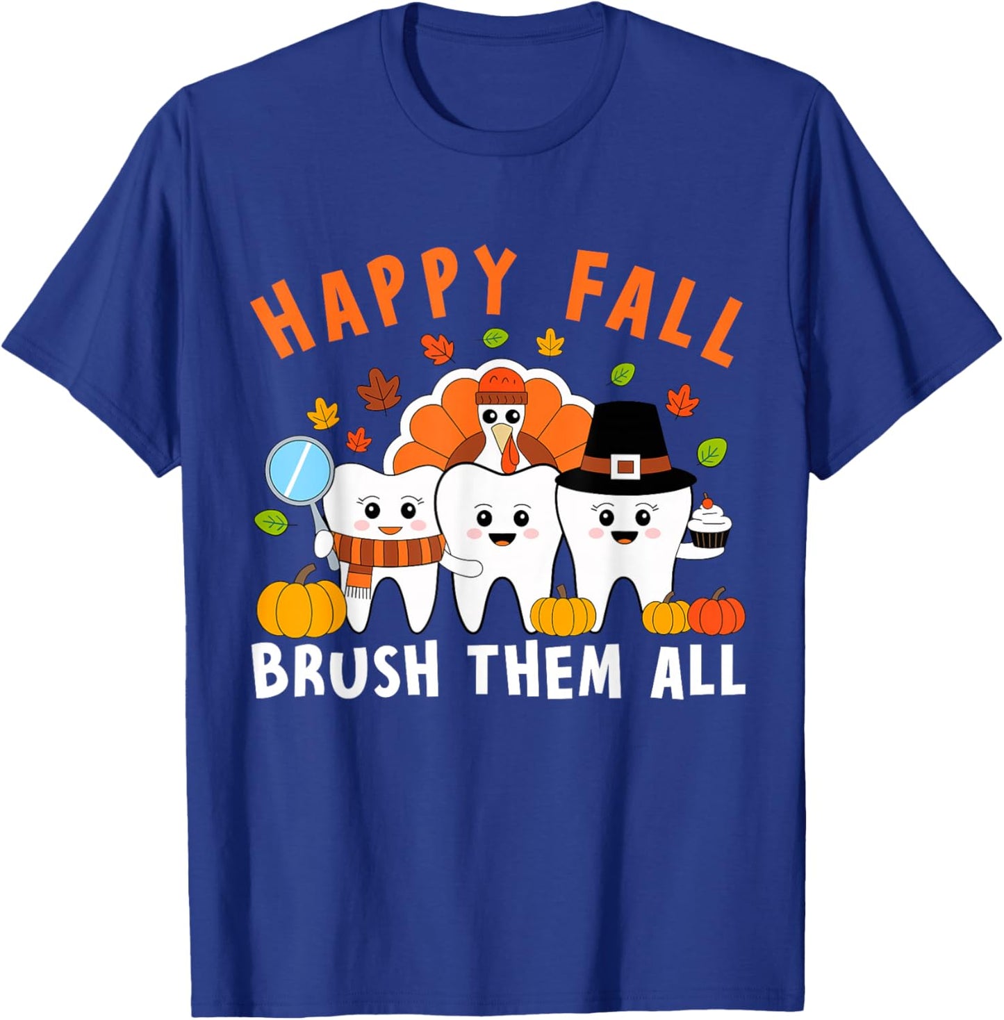 Thanksgiving Tooth Turkey Dentist Dental Women T-Shirt - T-Shirt | Royal