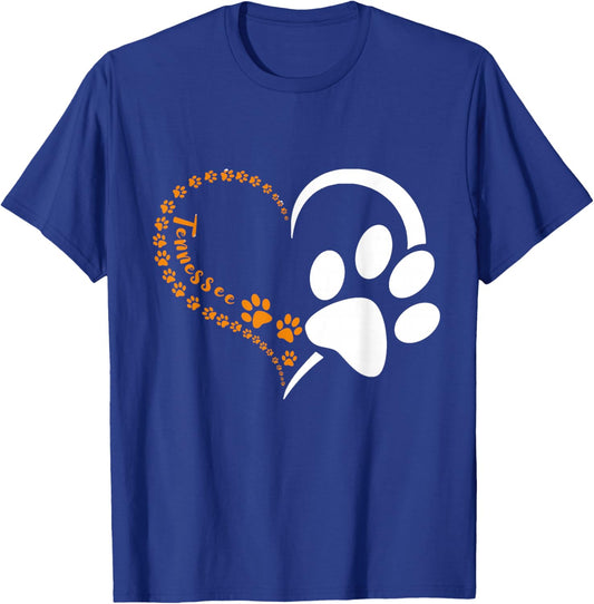 Tennessee Dog paws print for Tennessee Dog Sport Lovers Men Women Girls Kids T-Shirt - T-Shirt | Royal