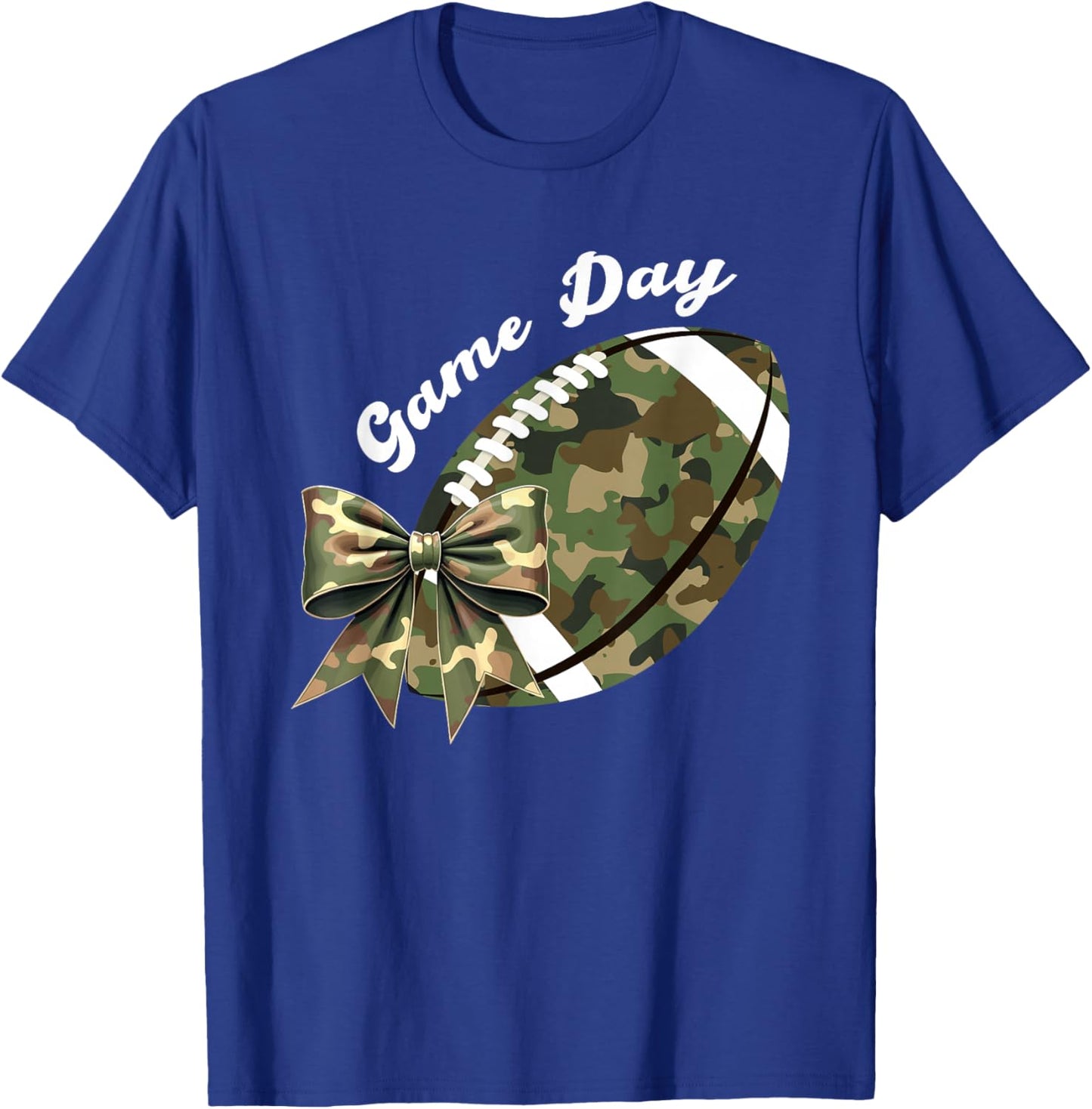 Camouflage Old Game Day Camo Football Seasons Women Girls T-Shirt - T-Shirt | Royal
