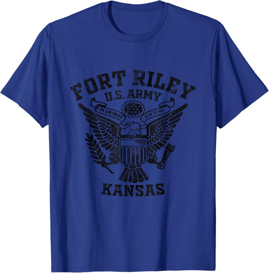 Fort Riley US Military Base Kansas KS Ft Riley Veteran Gifts T-Shirt - T-Shirt | Royal