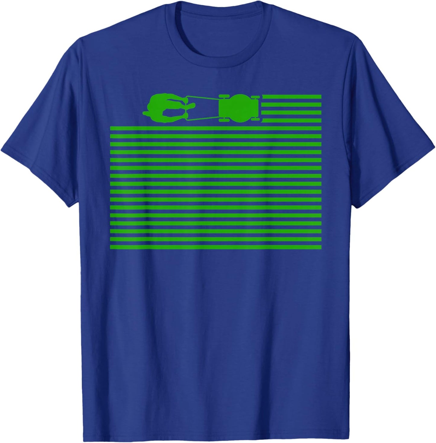 Lawn Care Stripes Funny Gardener Lawn Mower Lovers Outfit T-Shirt - T-Shirt | Royal