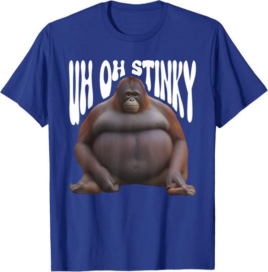 Funny Monkey Uh Oh Stinky Poop Dank Memes Le Monke Orangutan T-Shirt - T-Shirt | Royal