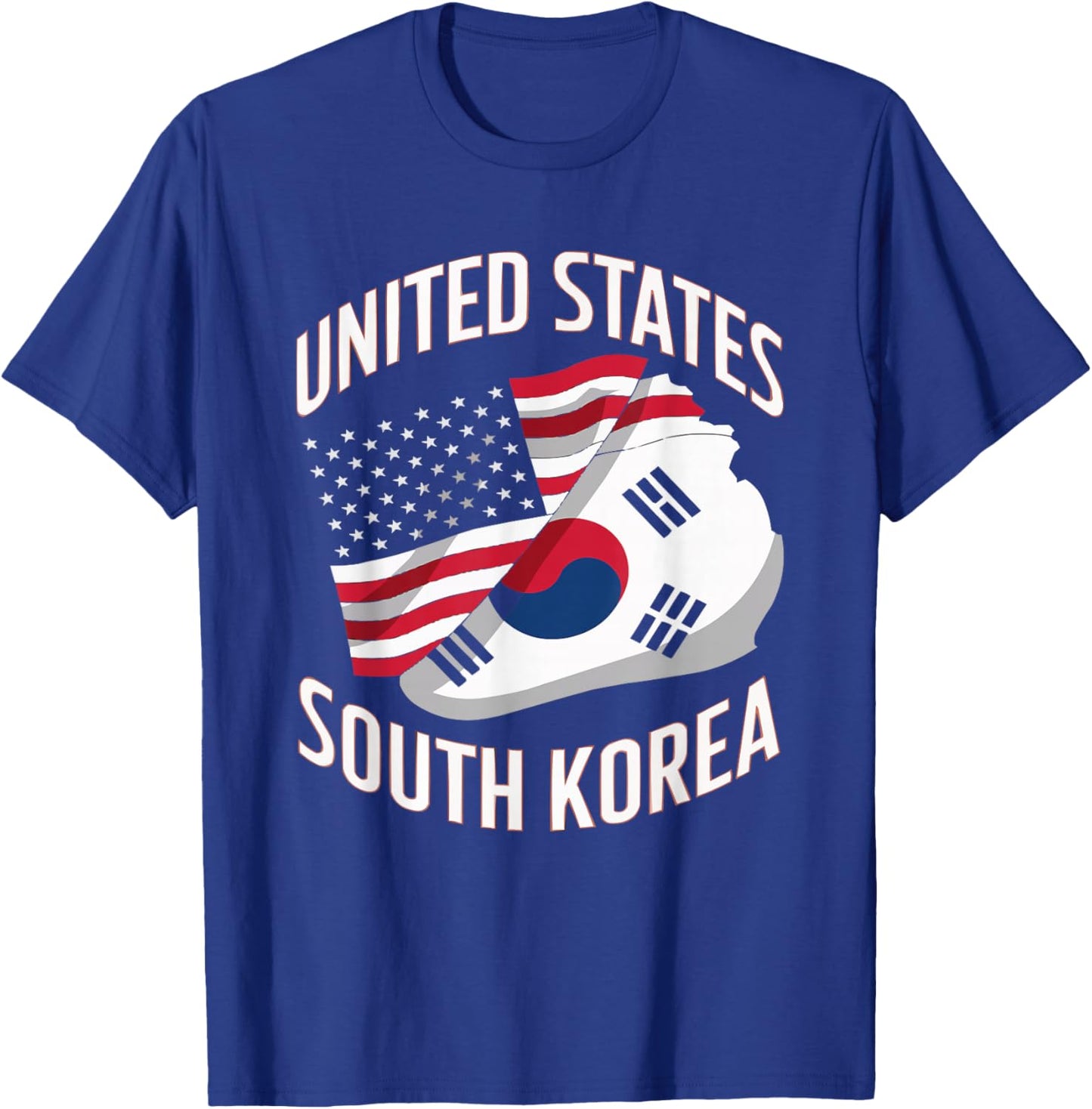 Half American Half Korean USA Flag South Korea America T-Shirt - T-Shirt | Royal