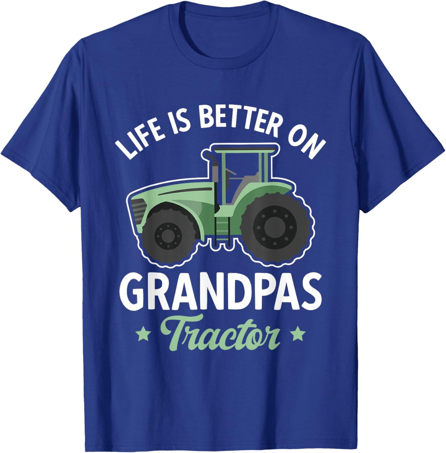 Life Is Better On Grandpas Tractor Boy Farm Tractor Kids T-Shirt - T-Shirt | Royal