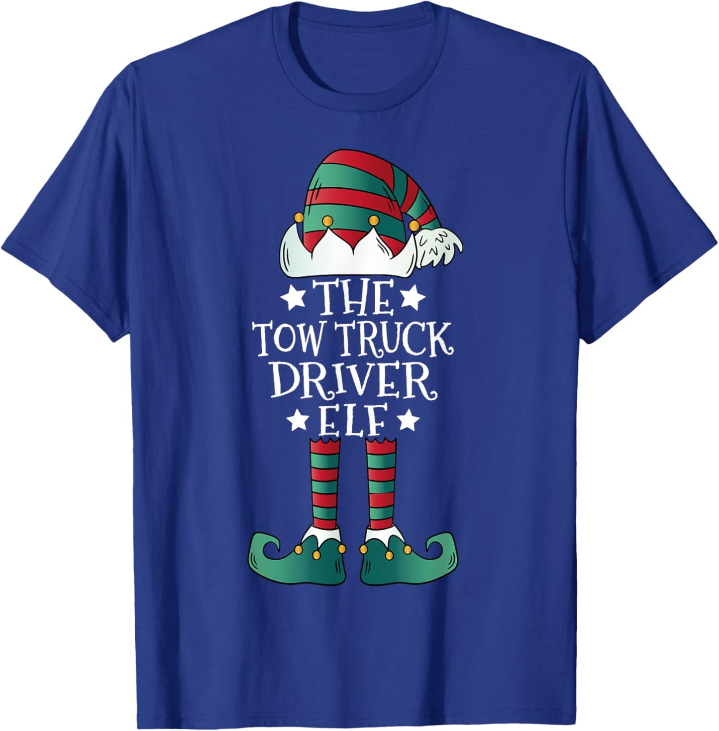The Tow Truck Driver Elf - Funny Towing Driver Christmas T-Shirt - T-Shirt | Royal