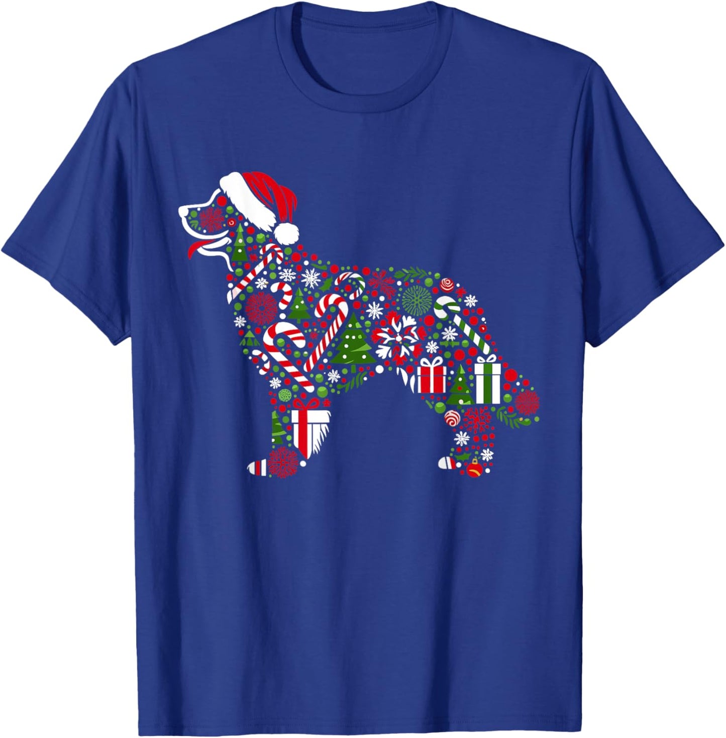 Christmas Tree Candy Golden Retriever Santa Christmas Kids T-Shirt - T-Shirt | Royal