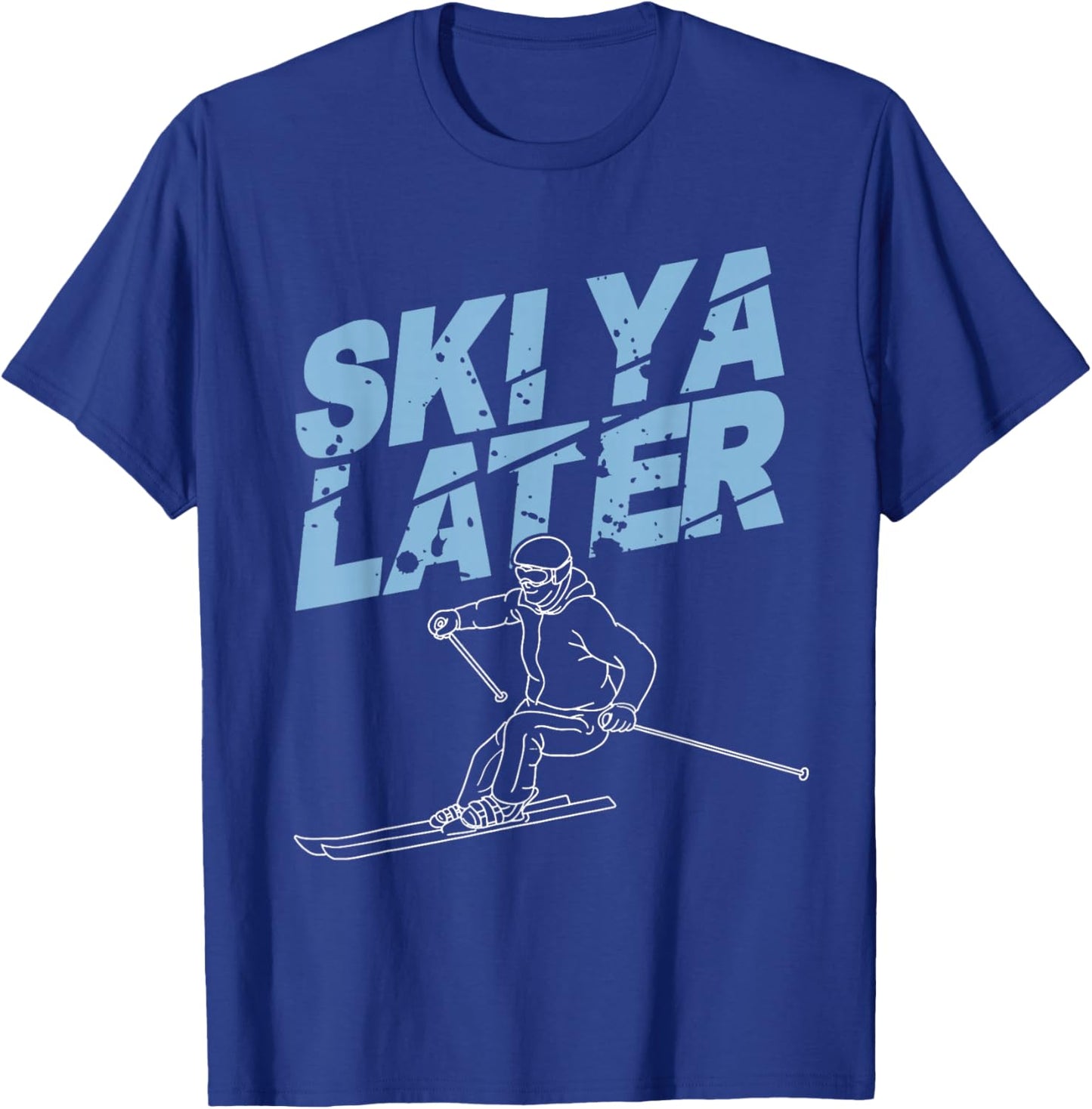 Unique Skiing Art Women Kids Skier Mountain Skiing T-Shirt - T-Shirt | Royal