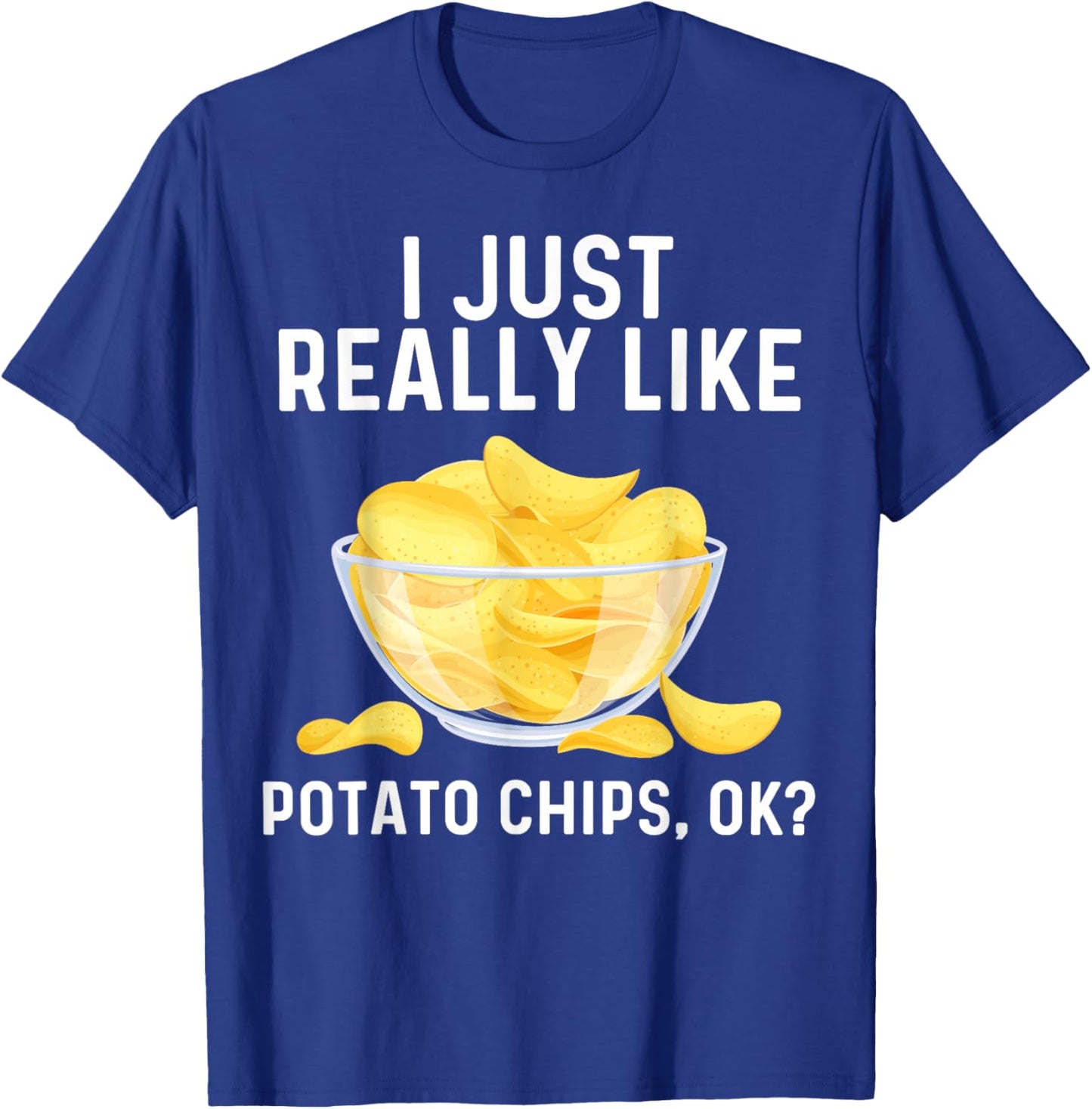 Funny Potato Chips Art Women Kids Bag Of Chips Lover T-Shirt - T-Shirt | Royal