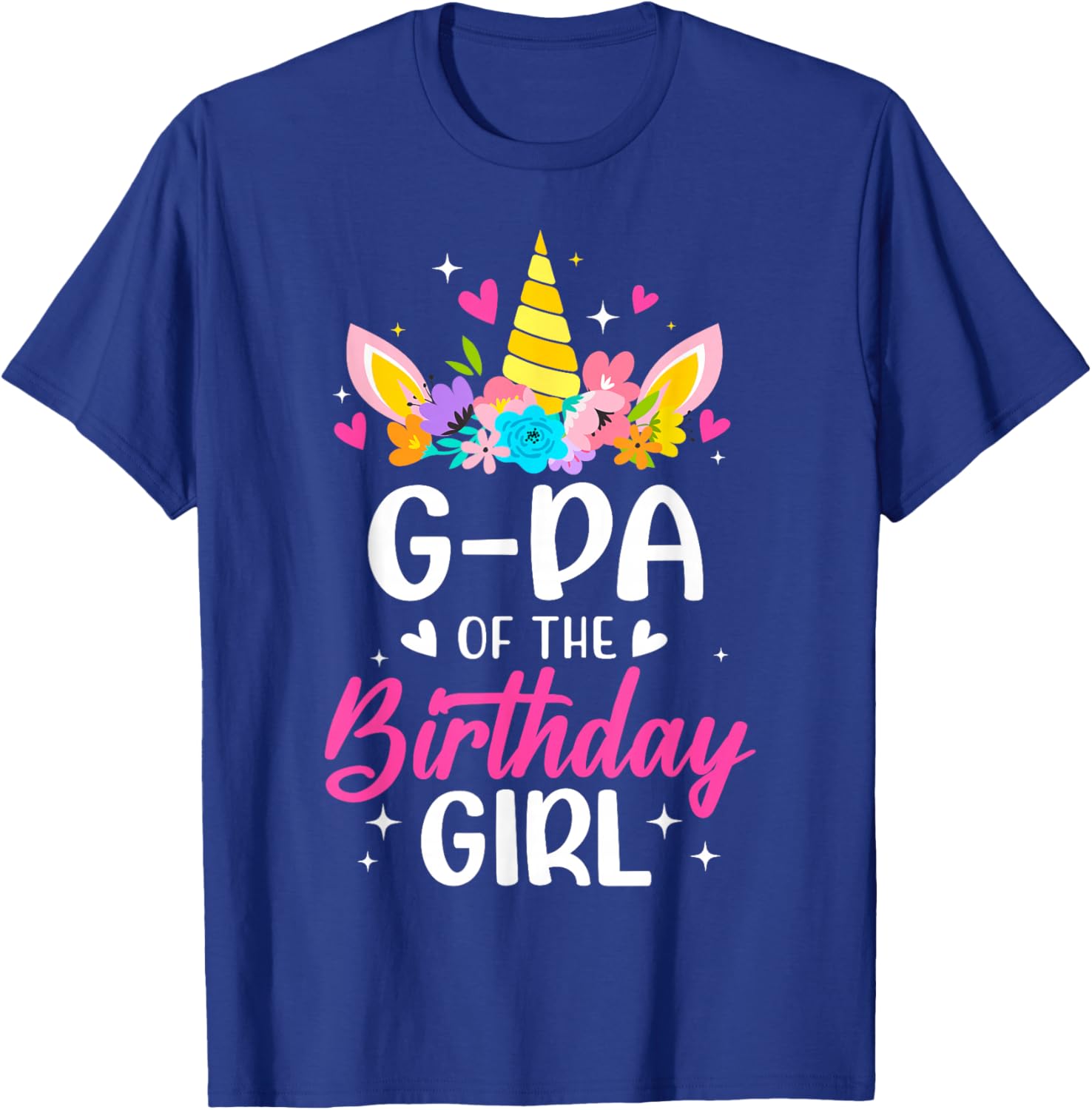 G-Pa Of The Birthday Girl Unicorn Bday Party Family T-Shirt - T-Shirt | Royal