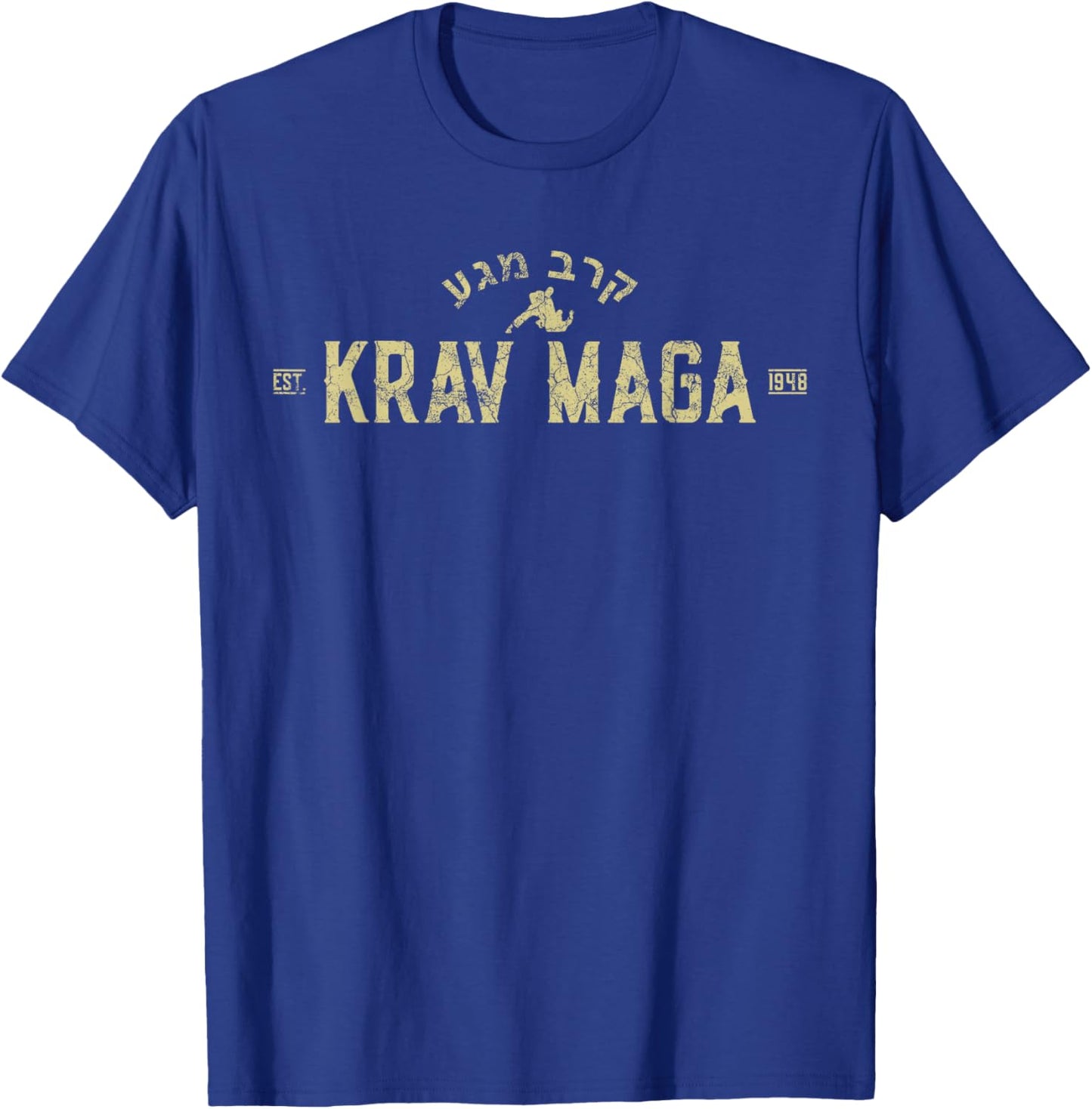 Vintage Krav Maga Israel Combat Distressed Martial Arts T-Shirt - T-Shirt | Royal