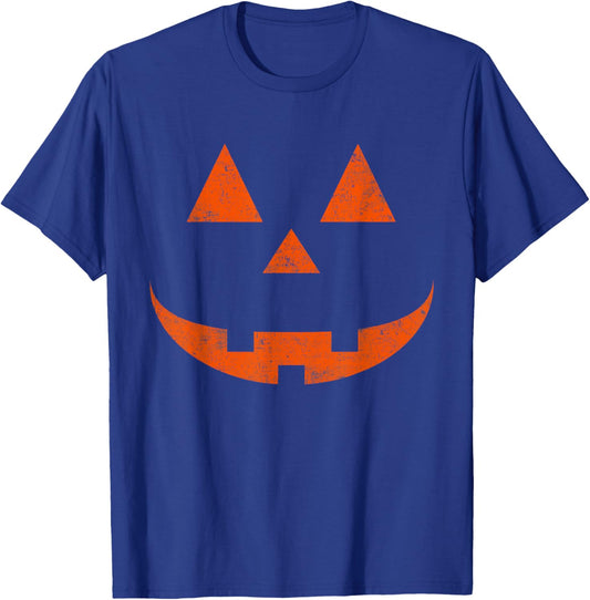 Vintage Pumpkin Face Jackolantern Jack O Lantern Halloween T-Shirt - T-Shirt | Royal