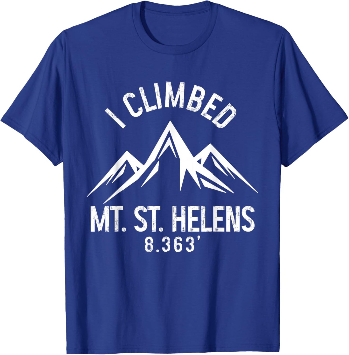 Mount St Helens Washington Mountain Climbing Summit Hiking T-Shirt - T-Shirt | Royal