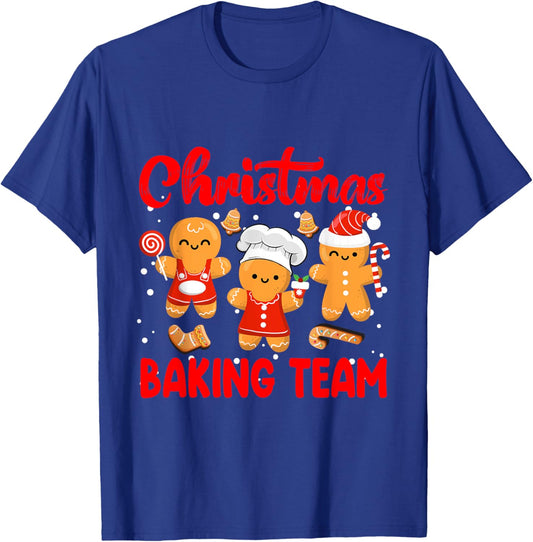 Christmas Baking Team Gingerbread Family Matching Pajamas T-Shirt - T-Shirt | Royal