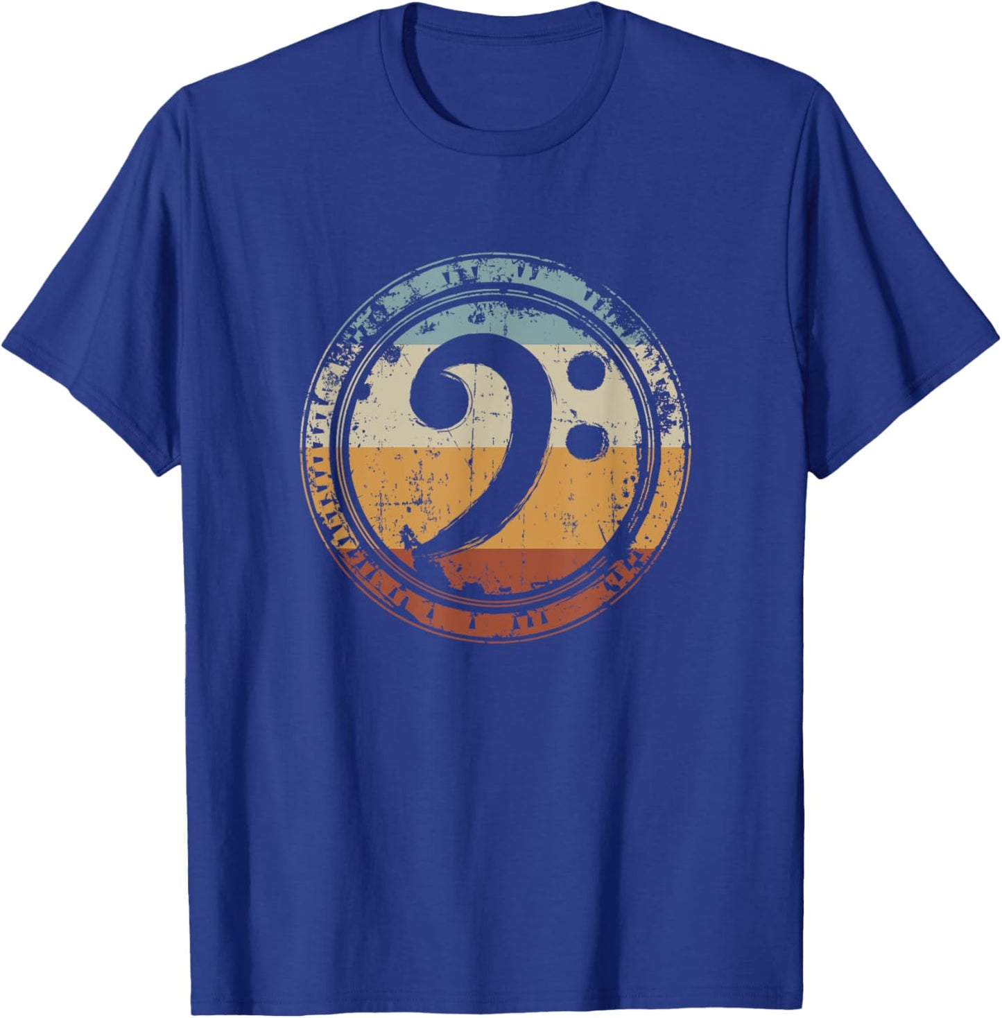 Vintage Bass Clef for Bass Player Bassist T-Shirt - T-Shirt | Royal
