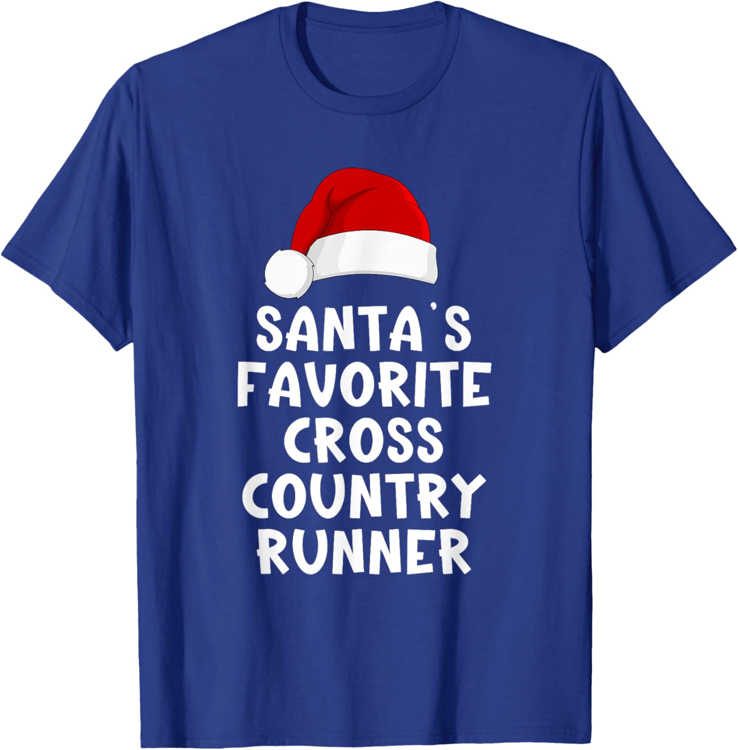 Christmas Santa's Favorite Cross Country Runner Funny Pajama T-Shirt - T-Shirt | Royal