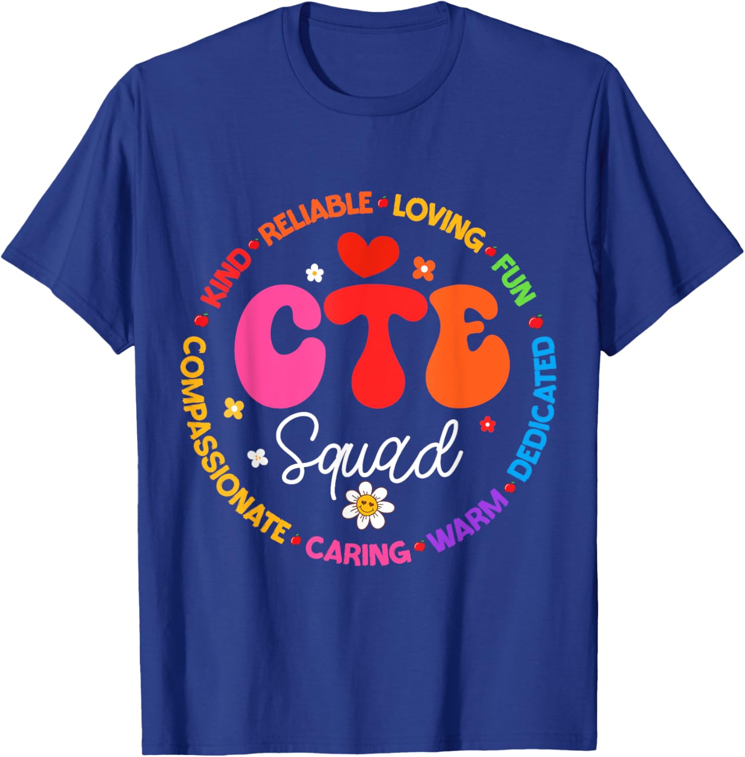 Groovy CTE Squad Teacher Back To School Teachers Students T-Shirt - T-Shirt | Royal