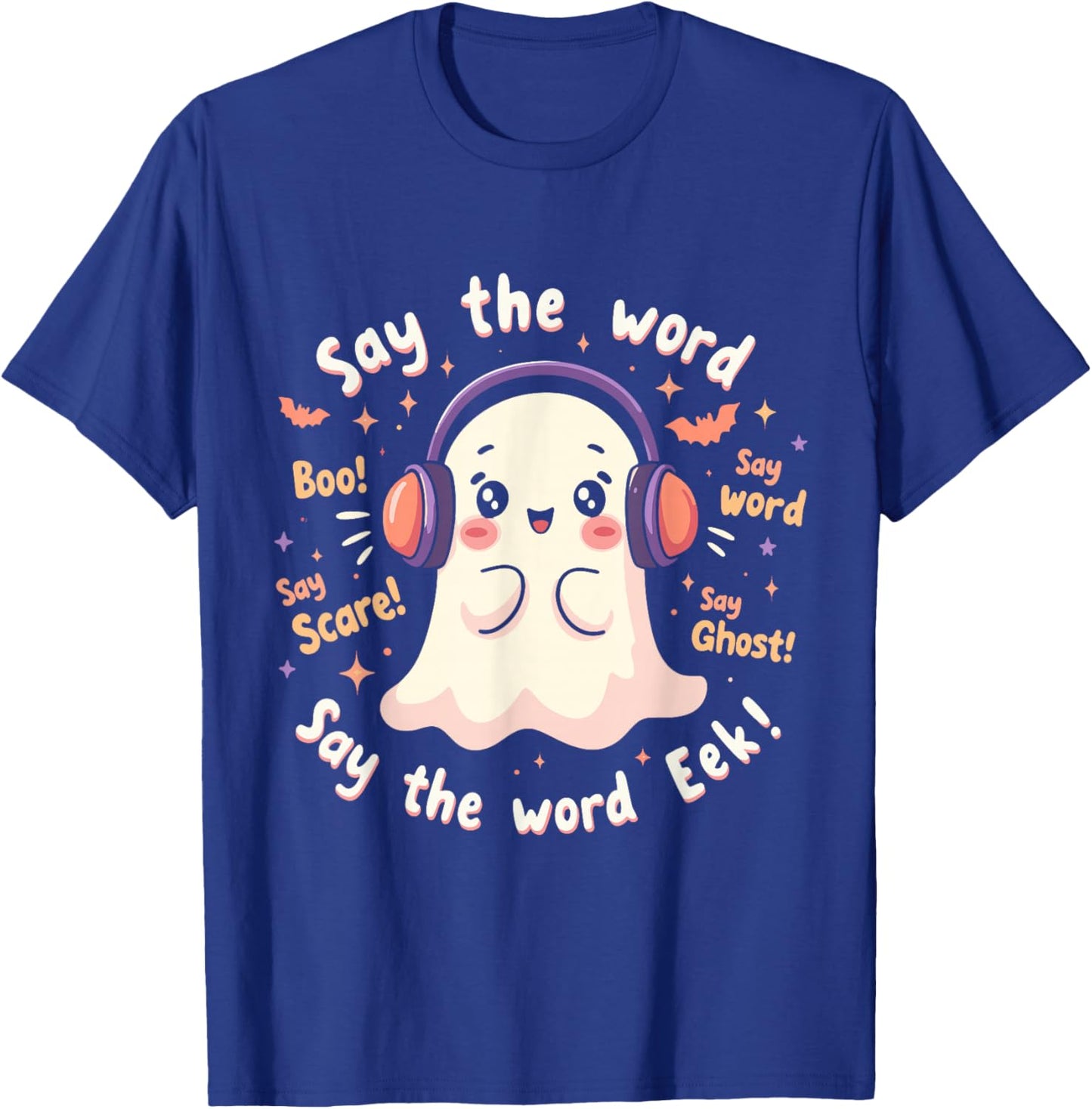 Halloween Audiologist Cute Ghost Spooky Audiology T-Shirt - T-Shirt | Royal