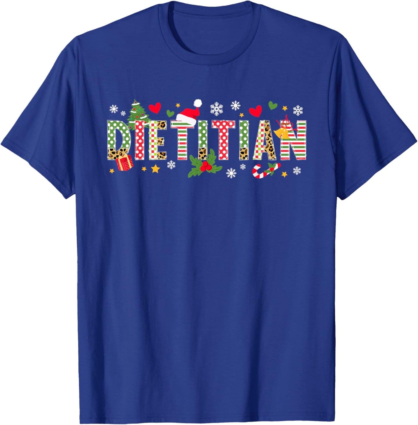Christmas Dietitian Xmas Black Adults Dietitians Christmas Enthusiasts T-Shirt - T-Shirt | Royal