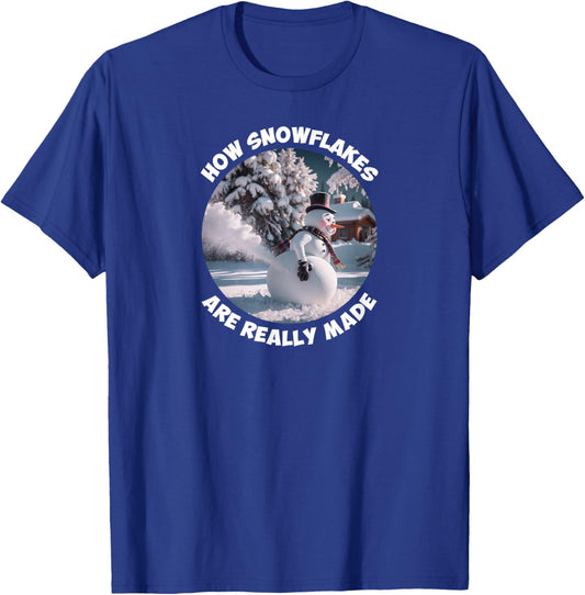 Funny Cute How Snowflakes Are Really Made Christmas Costume T-Shirt - T-Shirt | Royal