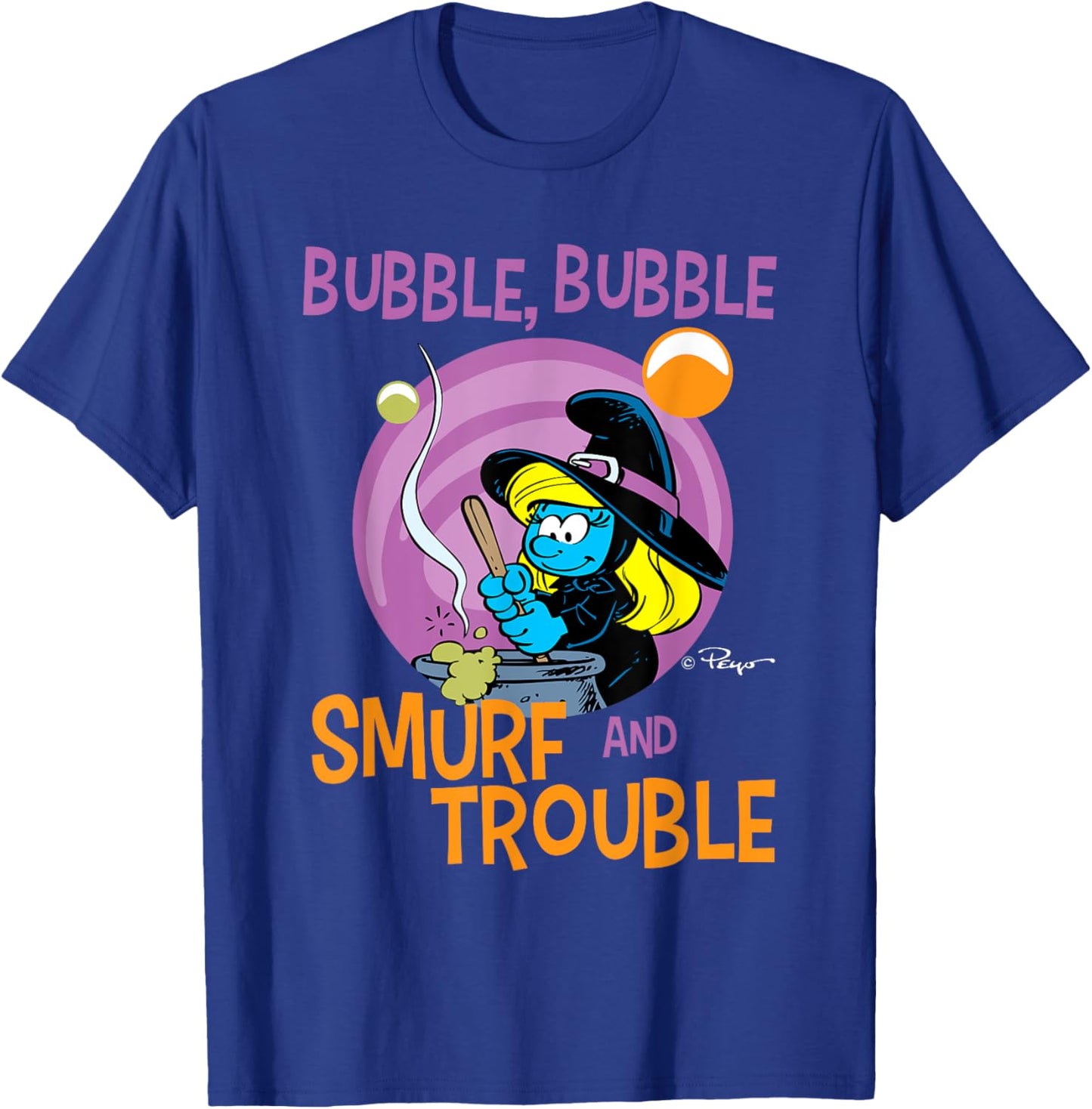 The Smurfs Bubble Bubble Smurf and Trouble T-Shirt - T-Shirt | Royal