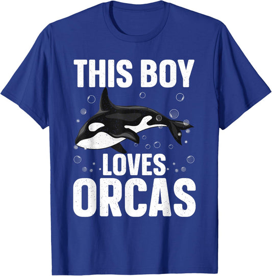 Cool Orca Design For Boys Kids Men Sea Orca Whale Lover Orca T-Shirt - T-Shirt | Royal