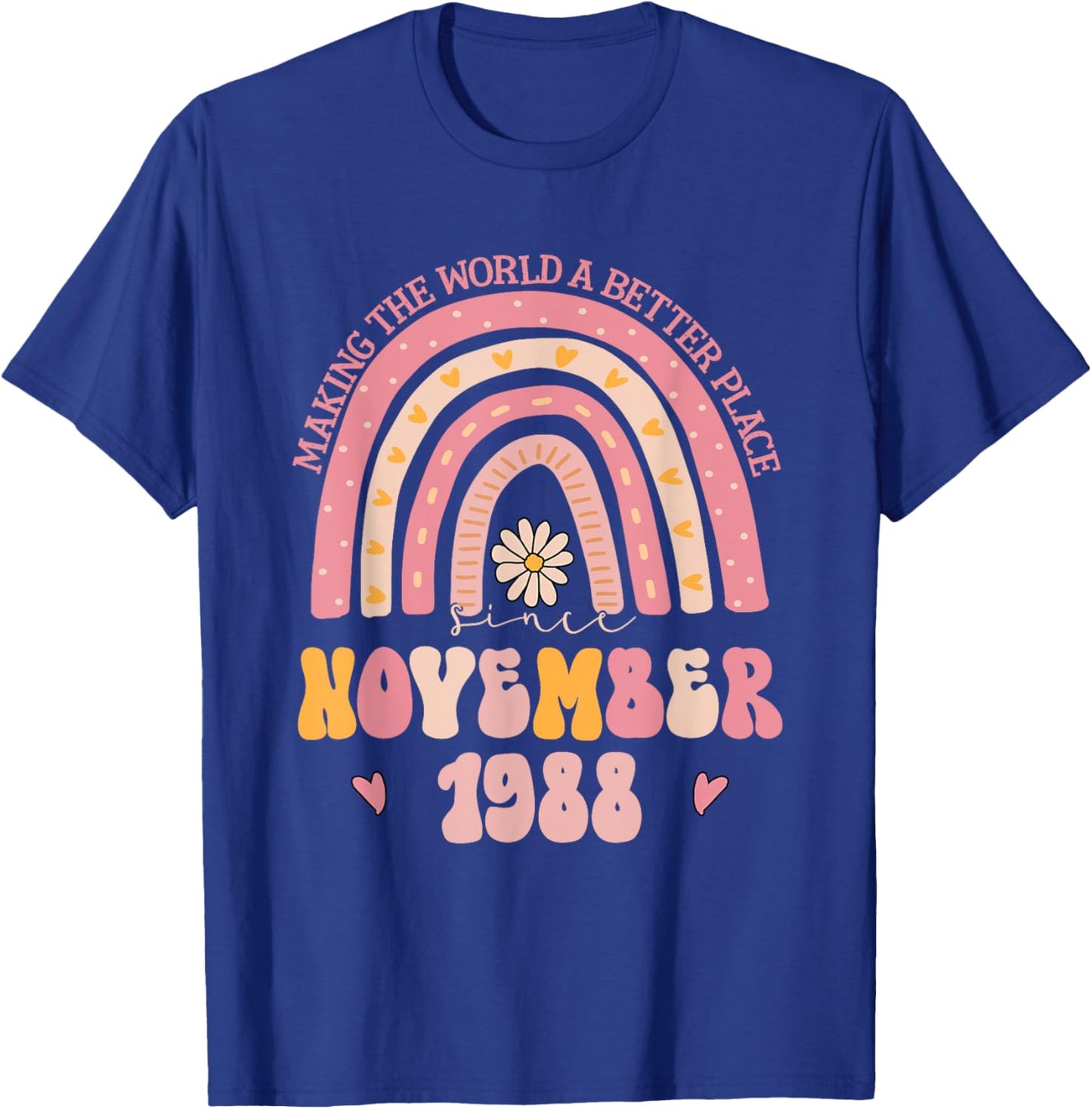 Turning 36 Retro November 1988 36th birthday T-Shirt - T-Shirt | Royal