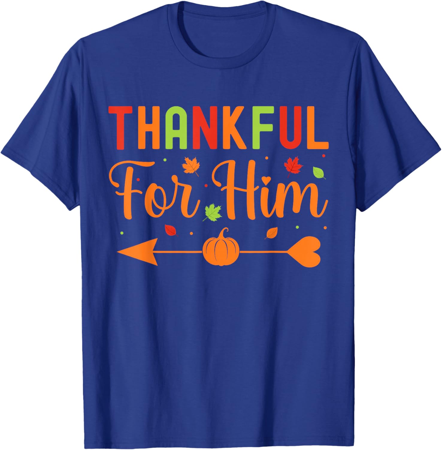 Thankful Couples Fall Matching Couple Thanksgiving T-Shirt - T-Shirt | Royal