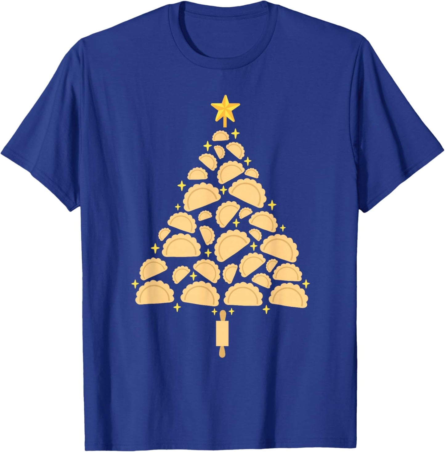 Pierogi Christmas Tree Cute Polish Funny Xmas Food Men Women T-Shirt - T-Shirt | Royal