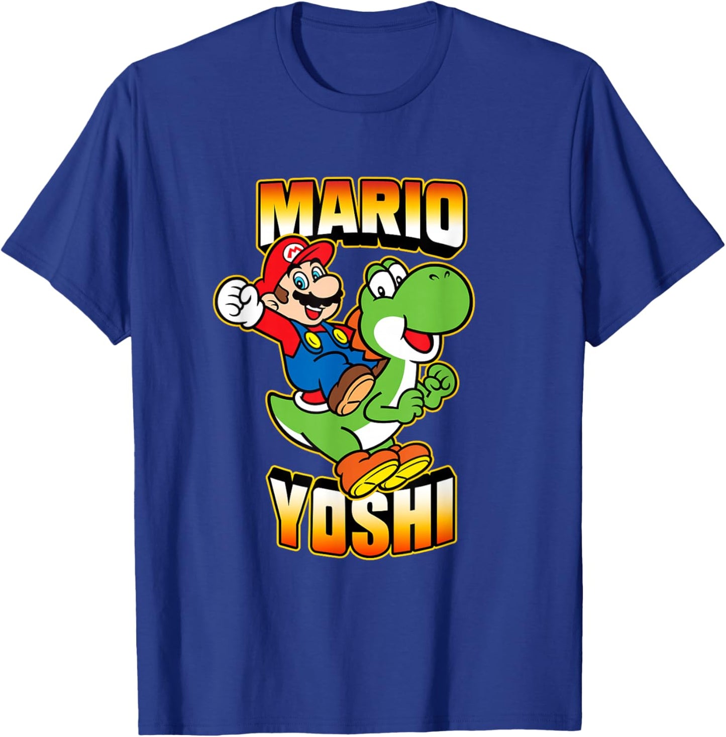 Super Mario Bros Yoshi & Mario Ready For Action T-Shirt - T-Shirt | Royal
