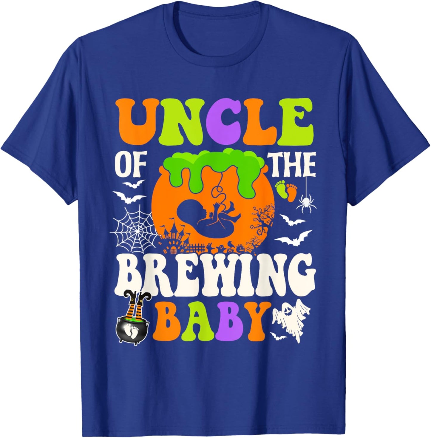 Uncle Of The Brewing Baby Halloween Pregnancy Baby Shower T-Shirt - T-Shirt | Royal