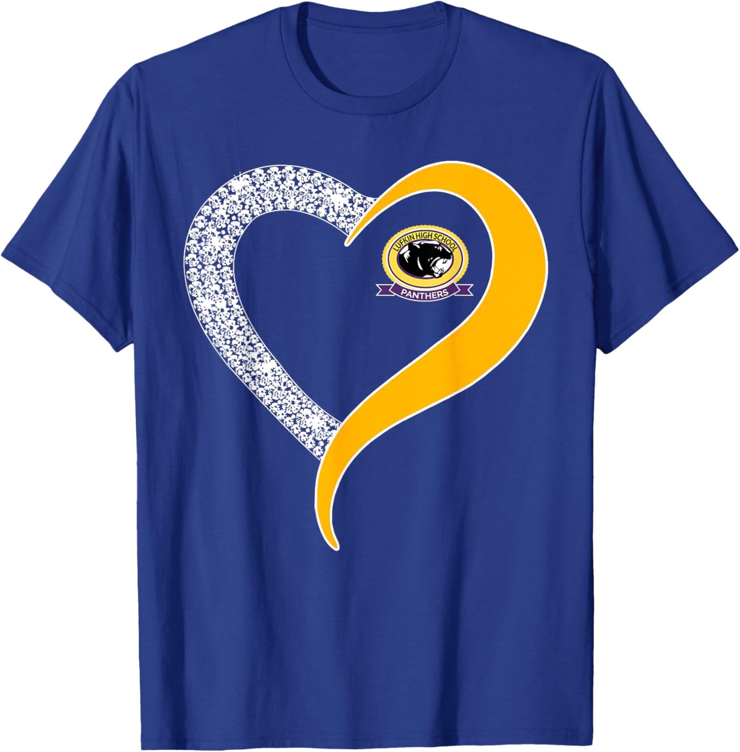 Lufkin Panthers Logo Diamond Heart HS T-Shirt - T-Shirt | Royal